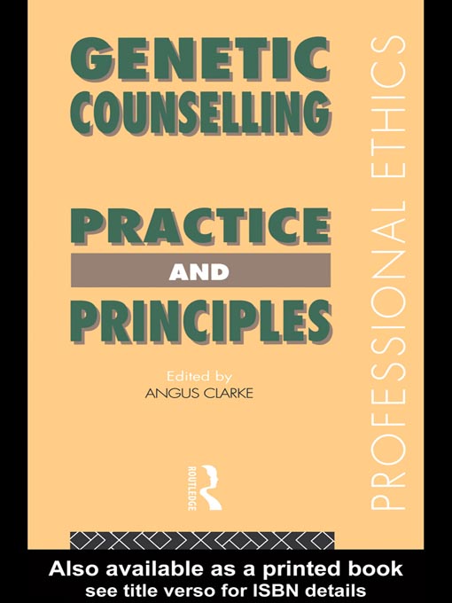 Title details for Genetic Counselling by Angus Clarke - Available